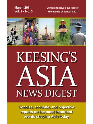 cover image of Keesing's Asia News Digest, March 2011